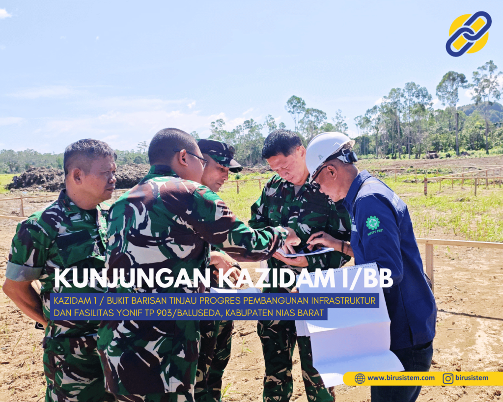 Kazidam I/Bukit Barisan Tinjau Progres Pembangunan Infrastruktur dan Fasilitas Yonif TP 903/Baluseda, Kabupaten Nias Barat